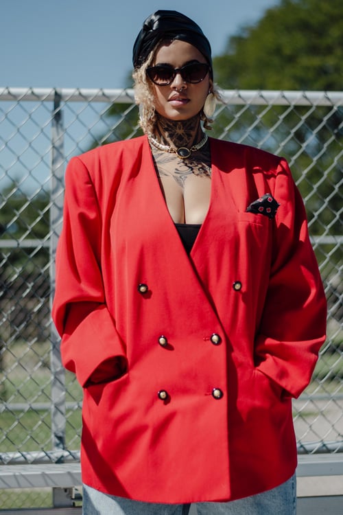 Image of Vintage Jett Red Double Breasted Blazer