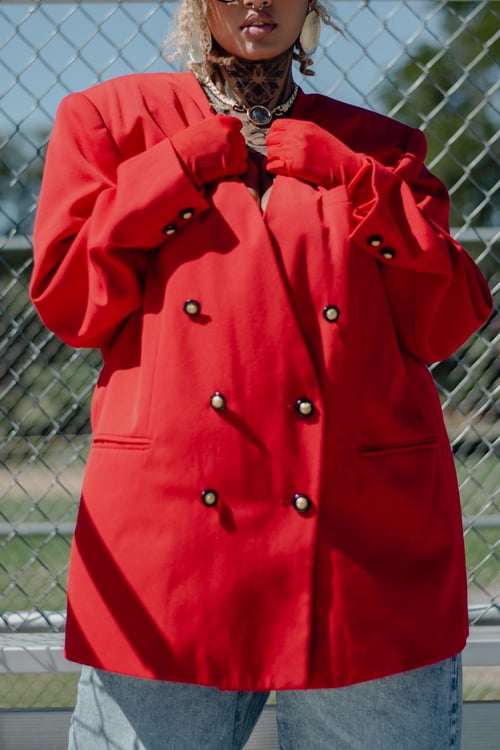 Image of Vintage Jett Red Double Breasted Blazer