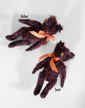 Image of Vintage Garnet Mohair Bears- Asher & Sam