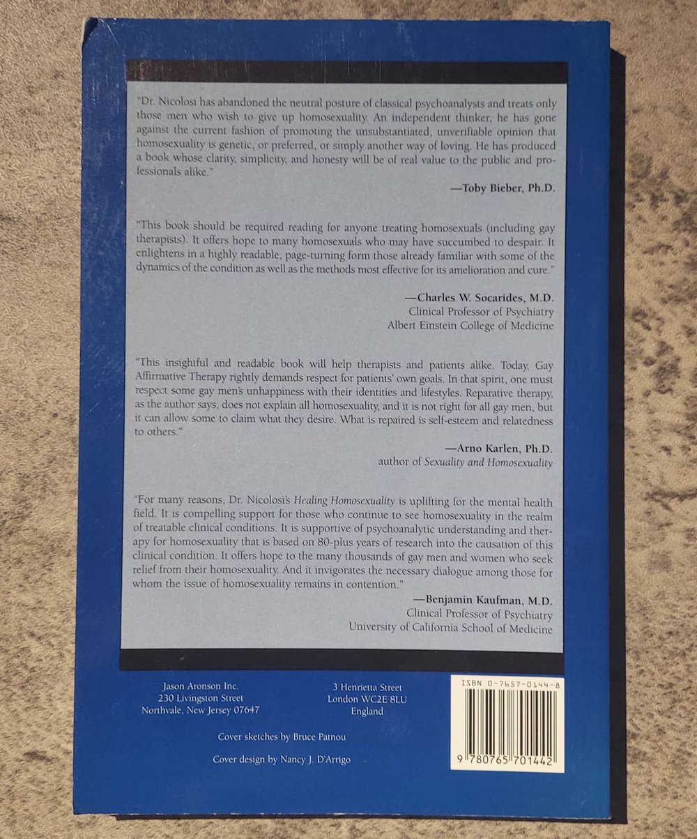 Healing Homosexuality: Case Stories of Reparative Therapy, by Joseph Nicolosi