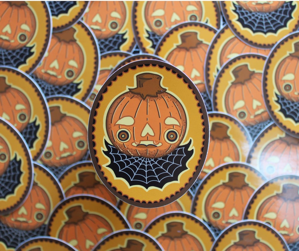 4" Pumpkin Portrait Sticker