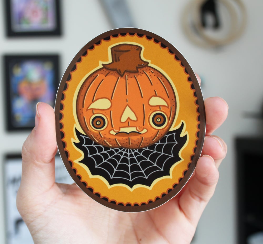 4" Pumpkin Portrait Sticker