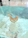 14k solid gold diamond square turquoise pendant 