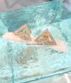 14k solid gold diamond triangle hawaii wave earring 