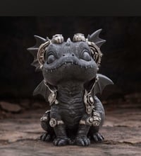 Image 1 of Coglet Black Steampunk Dragon 17.7cm