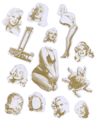 *LIMITED EDITION* gold Jayne Mansfield Cycle riso sticker set