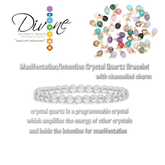 Image of Manifestation/Intention Crystal Quartz Bracelet with hand-picked energetic charm