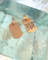 14k solid gold dog tag pendant