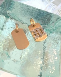 Image 2 of 14k solid gold dog tag pendant