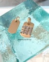 14k solid gold dog tag pendant