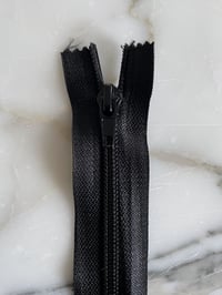 Sort - plastik spiral lynlås - IKKE delbar - 25 cm