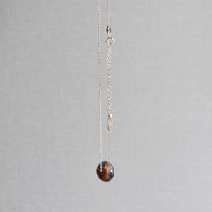 Image of Light Blue Sapphire faceted cut cube x silver chain chain necklace