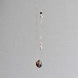 Image of Light Blue Sapphire faceted cut cube x silver chain chain necklace