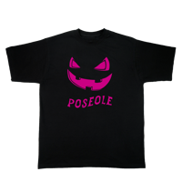 T-shirt noir - Citrouille magenta