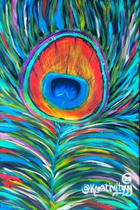 Image 1 of Vibrant Peacock Original Painting