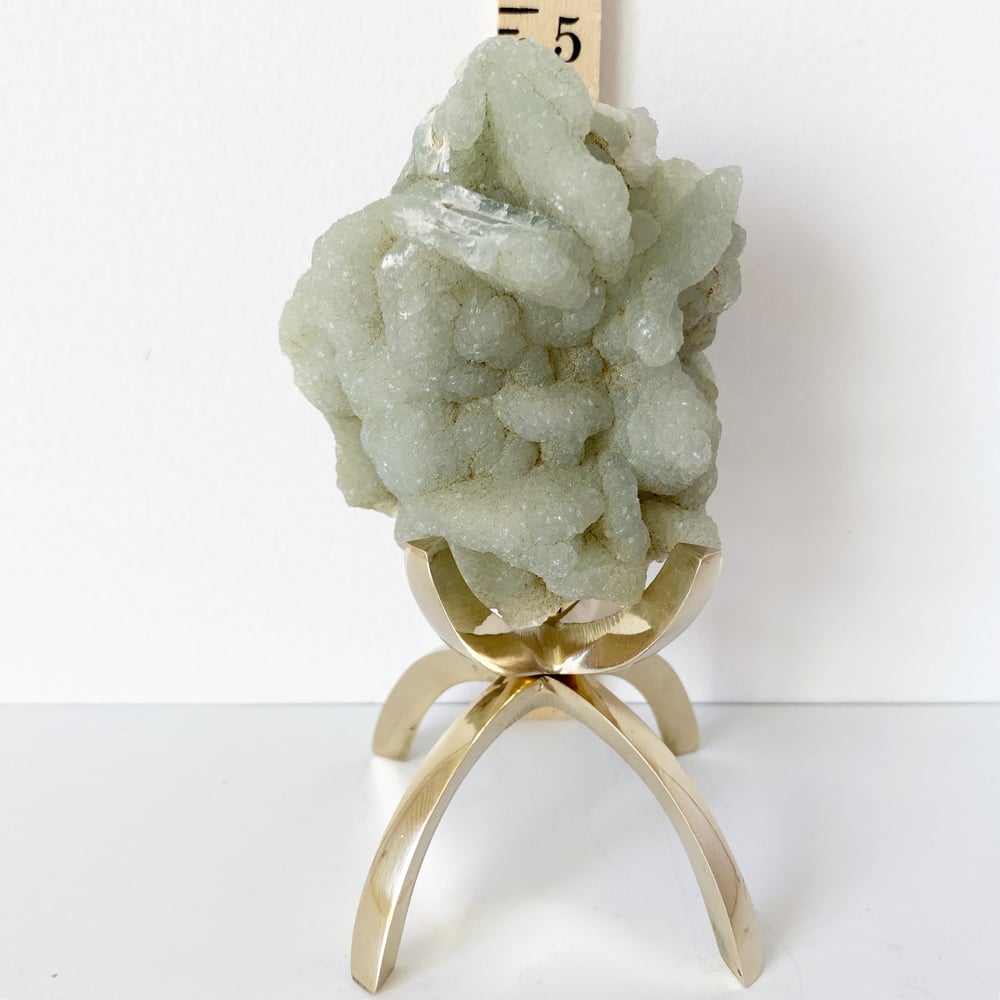 Image of Prehnite no.92 + Brass Claw Stand