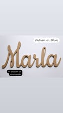 Prénom en bois à personnaliser en 20cm - Marla