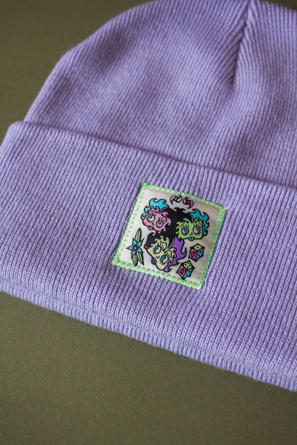 Image of Lavender Betty Boop Cuffed Beanie