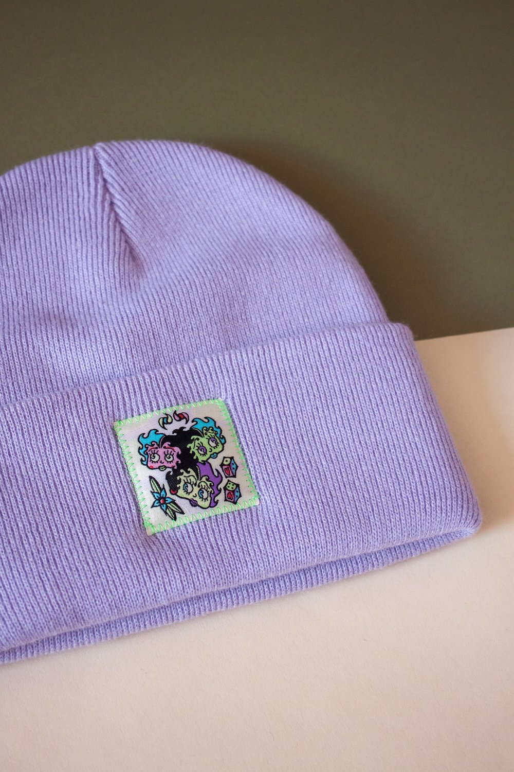 Image of Lavender Betty Boop Cuffed Beanie