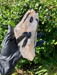 Image 3 of BLACK TOURMALINE IN QUARTZ- 2.5 LBS . BRAZIL 