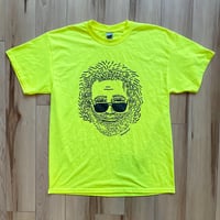 Image 1 of Jerry on Hi-Viz Yellow T-shirt w/ Black Print - L