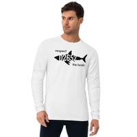 Image 2 of Long Sleeve Fitted Crew - "Respect the Locals" 02652