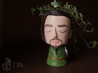 Image 1 of COMMISSION ARTWORK Quirky plant pot with face Ozzy