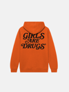 GIRLS ARE DRUGS® RAGLAN HOODIES - ORANGE / BLACK