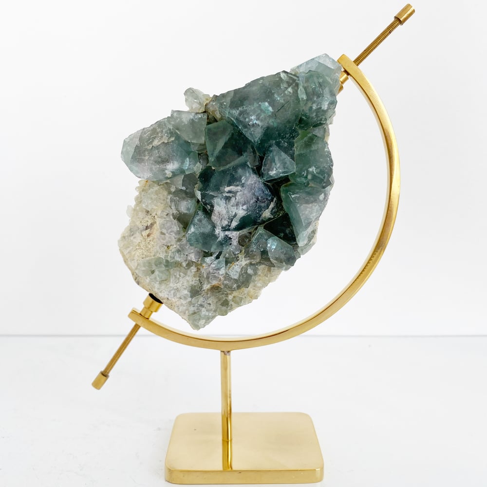Image of Fluorite no.61 + Brass Arc Stand