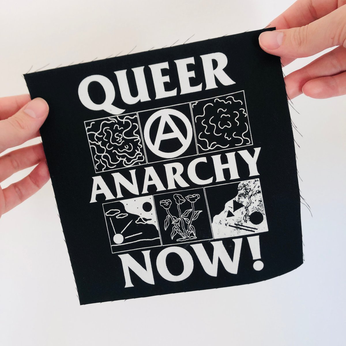 Image of Queer Anarchy Now! large fabric patch