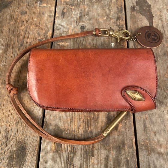 Image of THEDI LEATHERS BIKER WALLET REDDISH BROWN