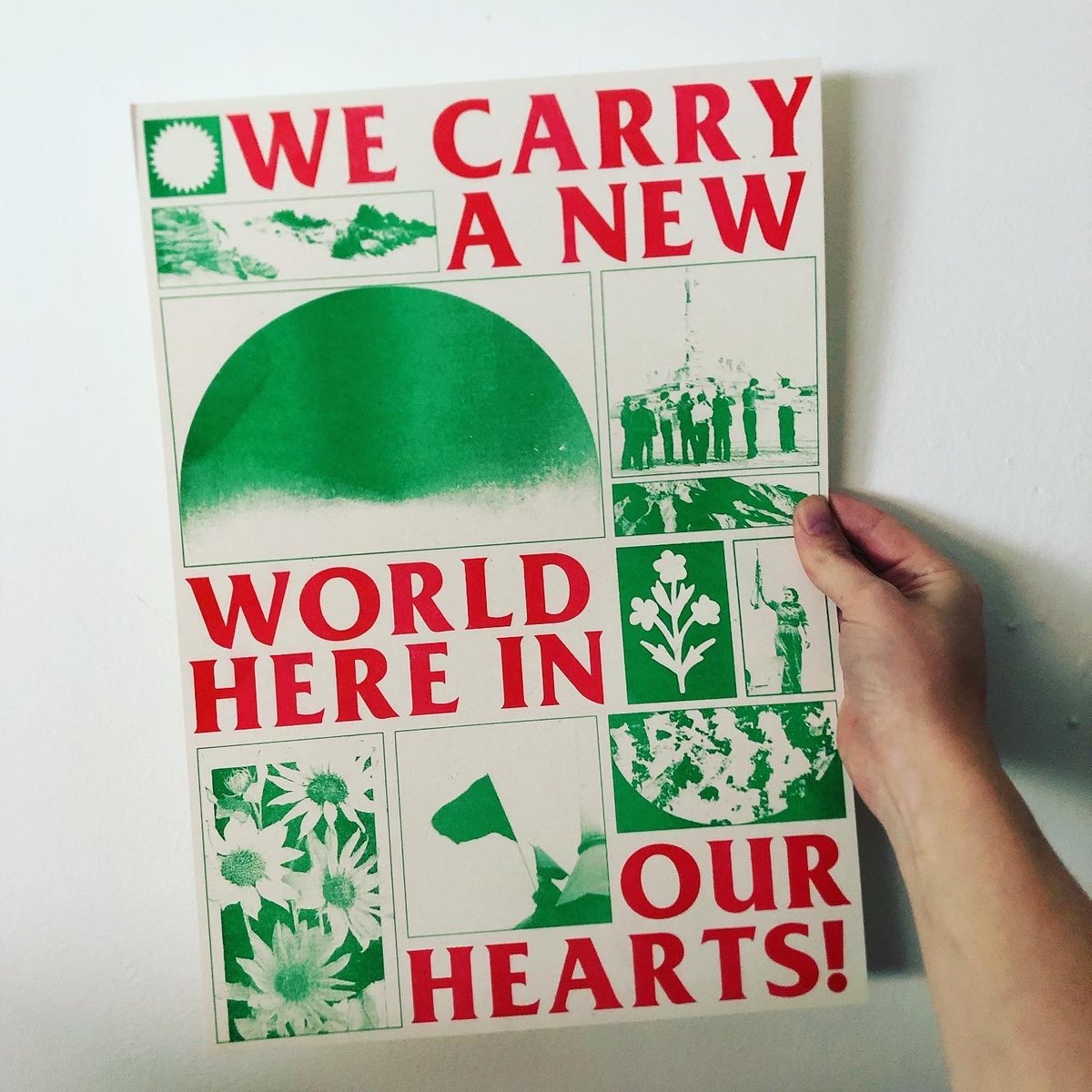 Image of we carry a new world here in our hearts! a3 riso print