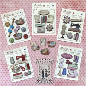 Image of Thread keeper & Sewing themed buttons