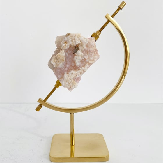 Image of Pink Opal no.32 + Brass Arc Stand