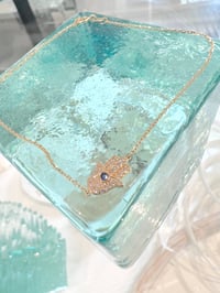 Image 3 of 14k solid gold diamond hamasa bracelet 
