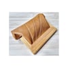 Caramel Leather & Timber Clutch