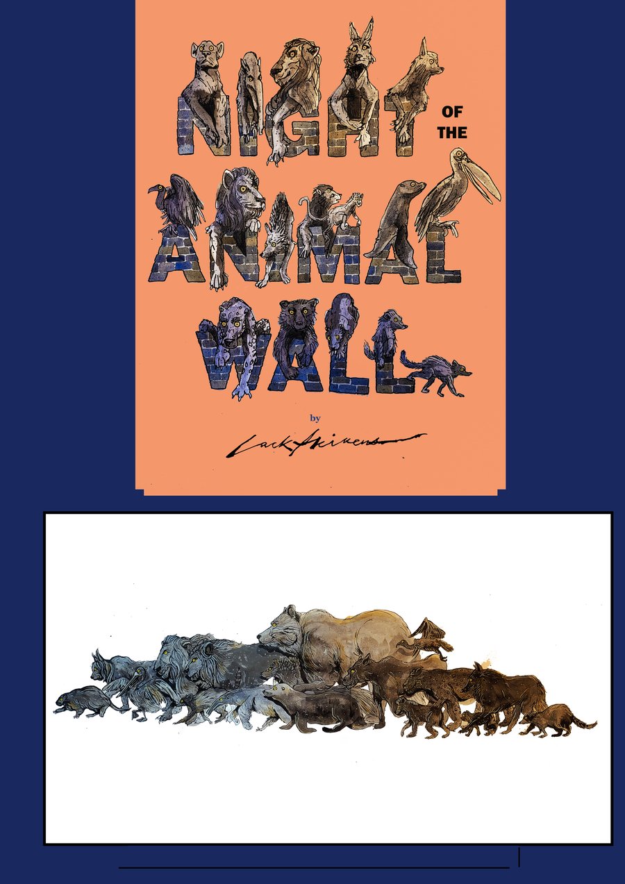 Image of Night of the Animal Wall Book and Print