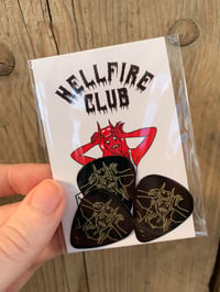 Hellfire Pin Up Guitar Pick Pack of 3 + Sticker (Medium)