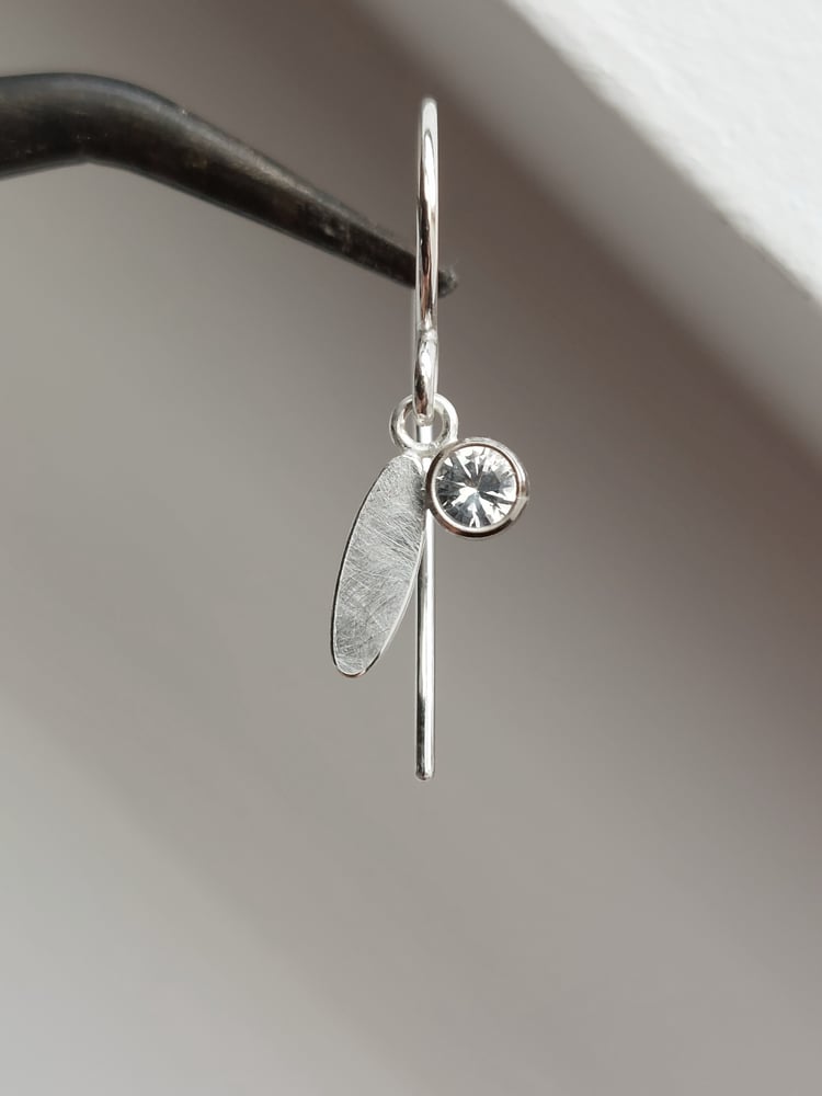 Image of White Sapphire Icarus Earrings 