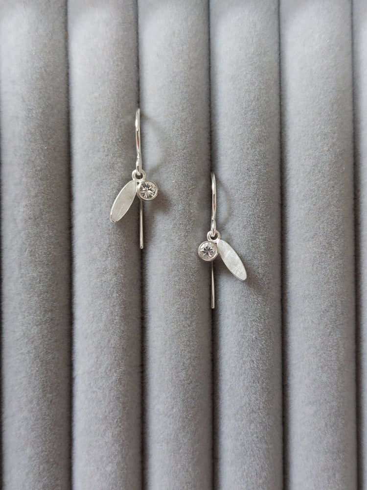 Image of White Sapphire Icarus Earrings 