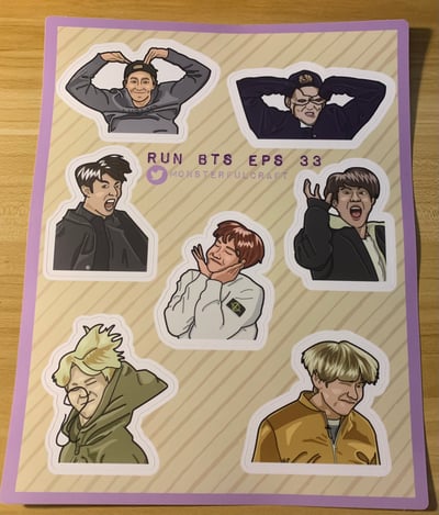 Image of Run BTS eps 33 Sticker Sheet