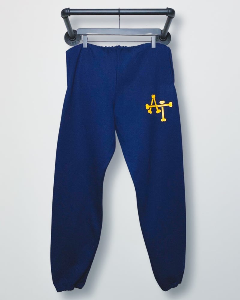 Image of Dog Bones Sweats-Navy/Gold