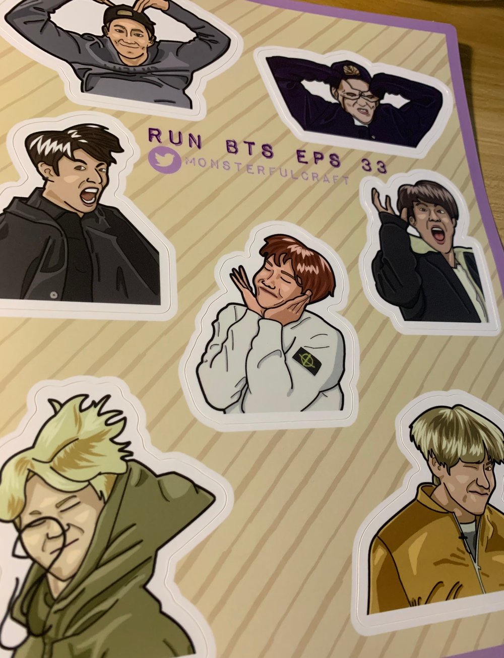 Image of Run BTS eps 33 Sticker Sheet