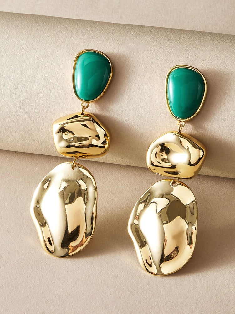 Image of Emerald Gem Earrings 