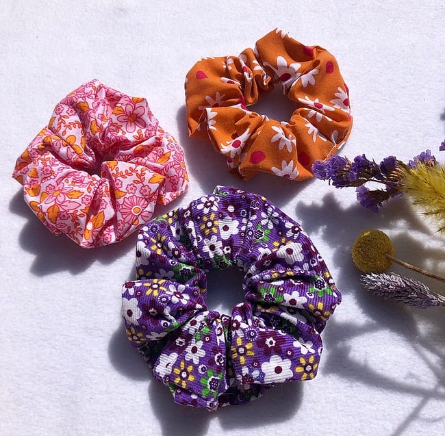 floral scrunchies