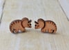 Triceratops Wooden Earring Studs
