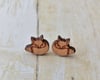 Fox (Curled Up) Wooden Earring Studs