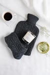 Cashmere Hot Water Bottle & Bed Socks in Charcoal Grey