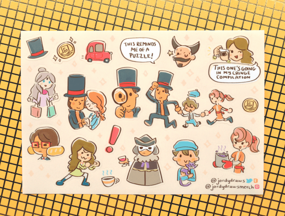 Image of Professor Layton Sticker Sheet / Magnets