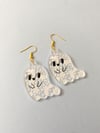 Large 1.5 Inch Lacey The Ghost Acrylic Charm Earrings